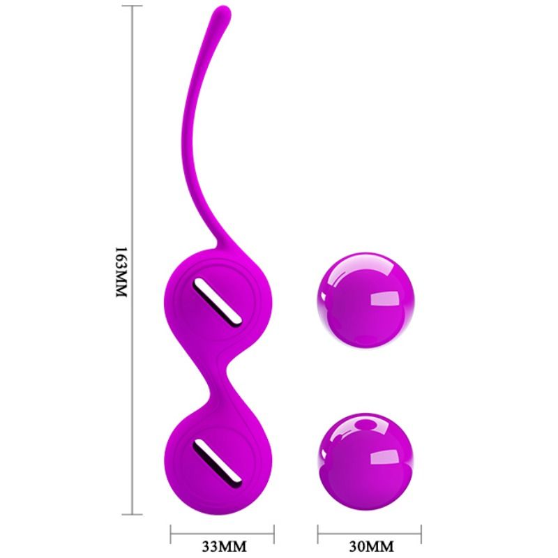 Sfere orgasmiche Kegel con coda in silicone per stimolazione e allenamento muscolare vaginale Pretty Love Flirtation
