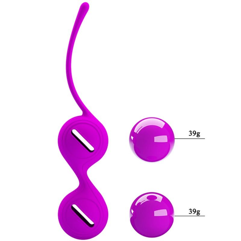 Sfere orgasmiche Kegel con coda in silicone per stimolazione e allenamento muscolare vaginale Pretty Love Flirtation