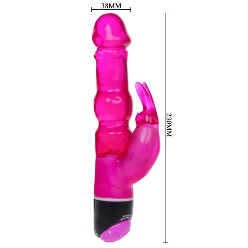 Vibratore coniglio lilla 23 cm potente multifunzione rivestimento in gelatina massaggio interno e clitoride Baile Vibrators