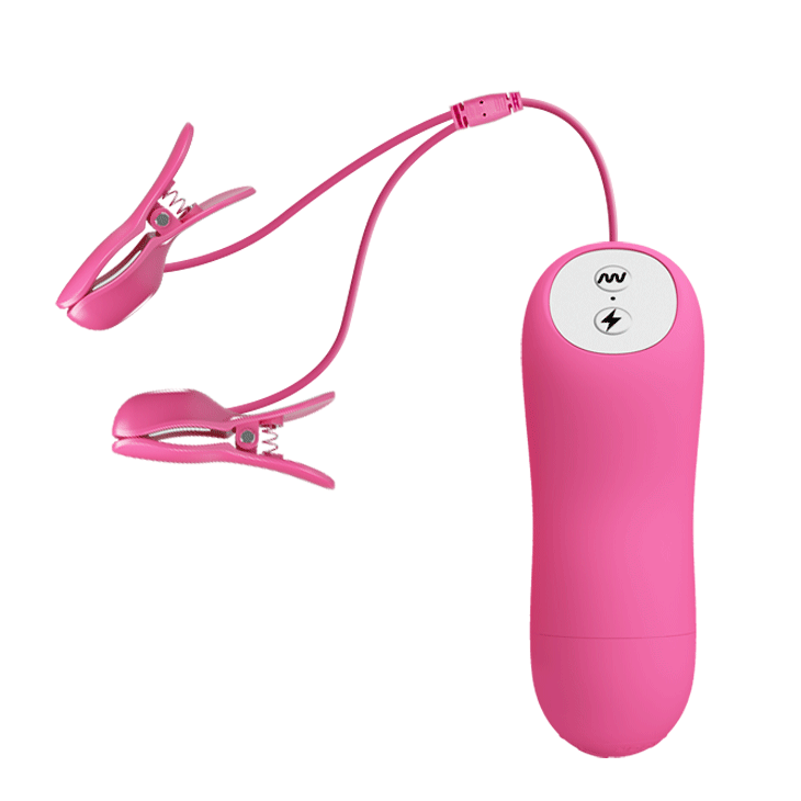Pinze per capezzoli stimolatore vibrante con pinzette vibranti per capezzoli romantic wave fucsia