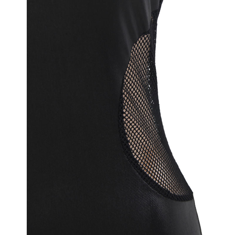 Abito nero ecopelle sensuale trasparenza sui fianchi con cinghie regolabili taglia design esclusivo alta qualità Subblime dresses