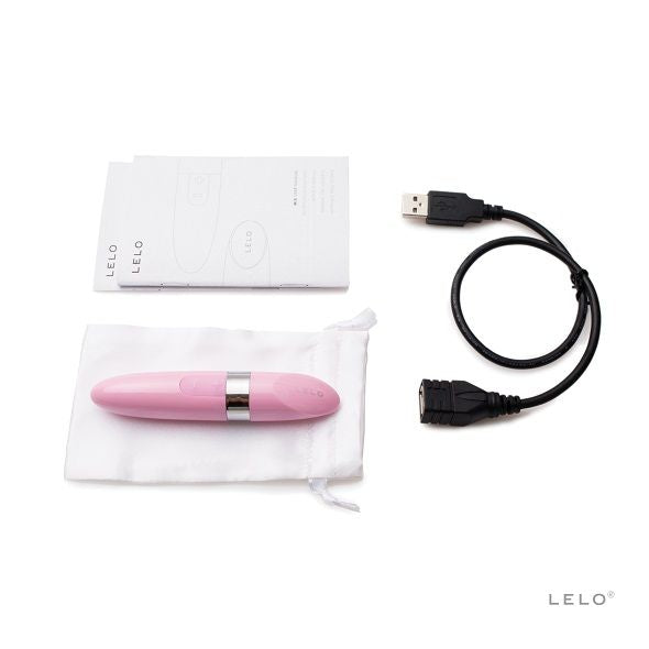 Vibratore da borsetta discreto a forma di rossetto potente e impermeabile con porta USB ricaricabile MIA 2 colore rosa LELO