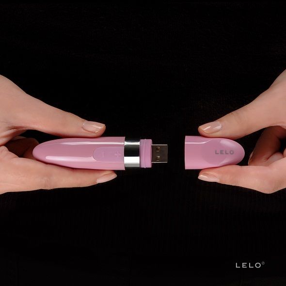 Vibratore da borsetta discreto a forma di rossetto potente e impermeabile con porta USB ricaricabile MIA 2 colore rosa LELO