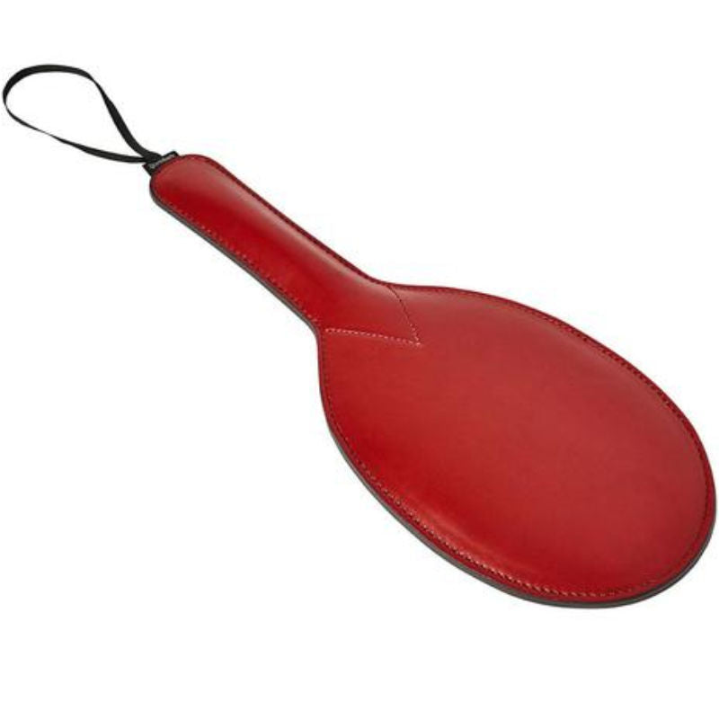 Paddle frustino in pelle rossa modello racchetta ping pong 39cm fetish bondage  