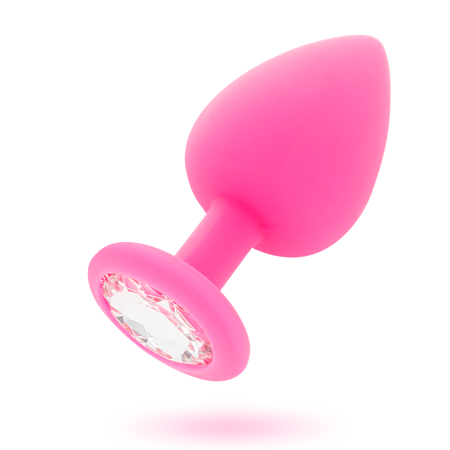 Plug anale in silicone morbido e setoso impermeabile con base di diamante lux fucsia Intense