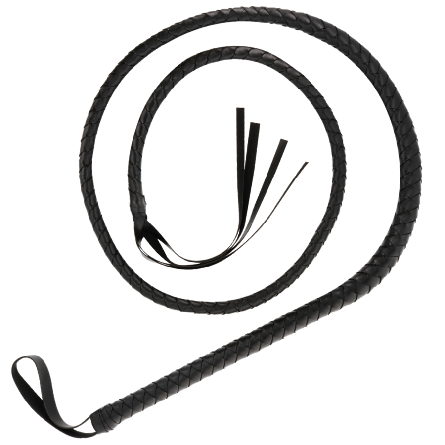 Frusta bdsm fetish in pelle manico presa sicura 210cm darkness