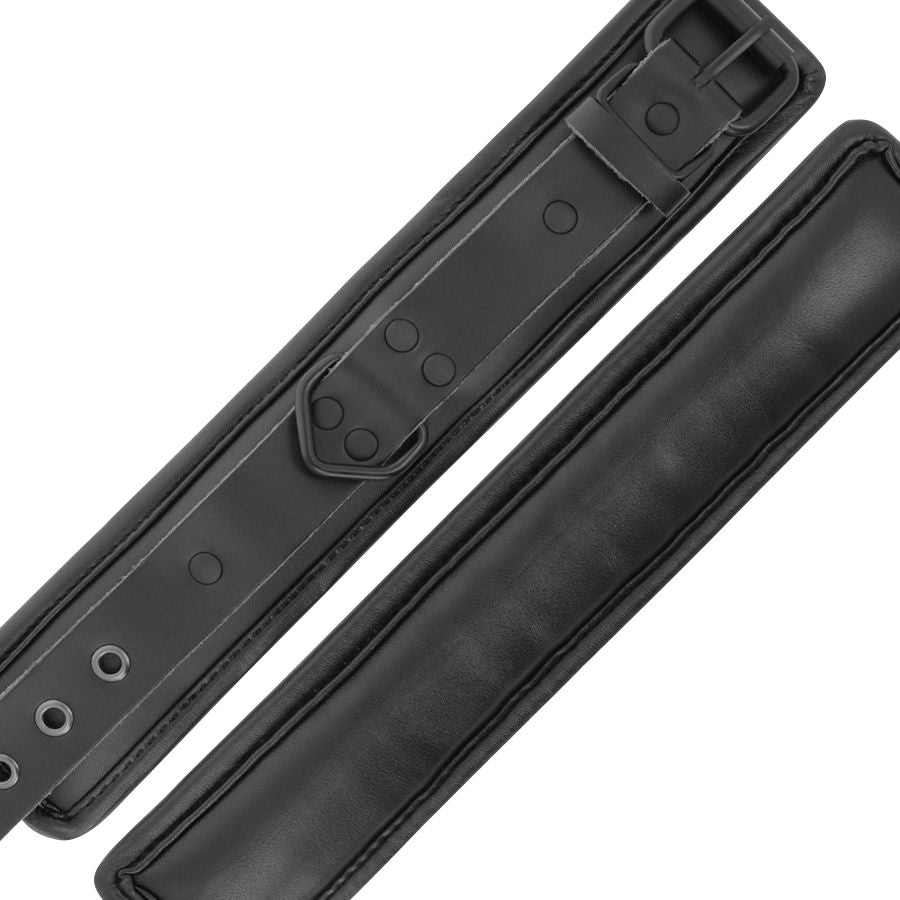 set bondage sottomissione con polsiere collare regolabile in pelle e catenella metallo alta resistenza darkness bondage