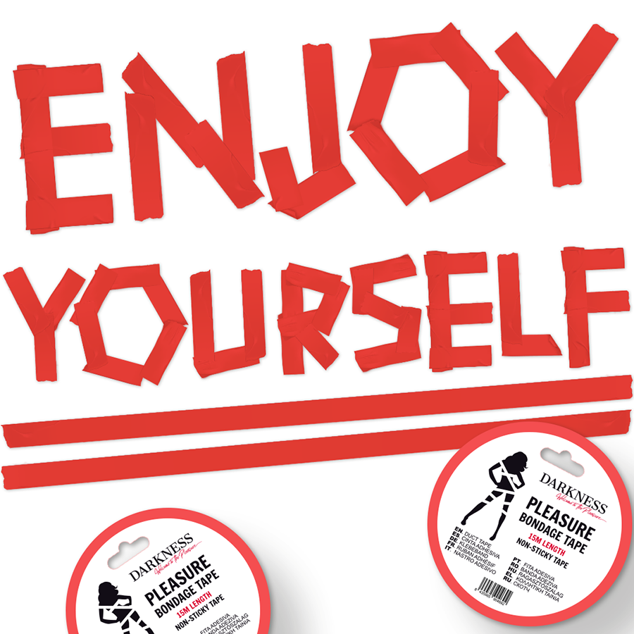 Fascia nastro per legatura costrizione bondage deluxe non adesive rossa 15 mt darkness