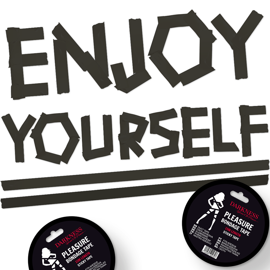 Fascia nastro per legatura costrizione bondage deluxe adesivo nero 15 mt darkness