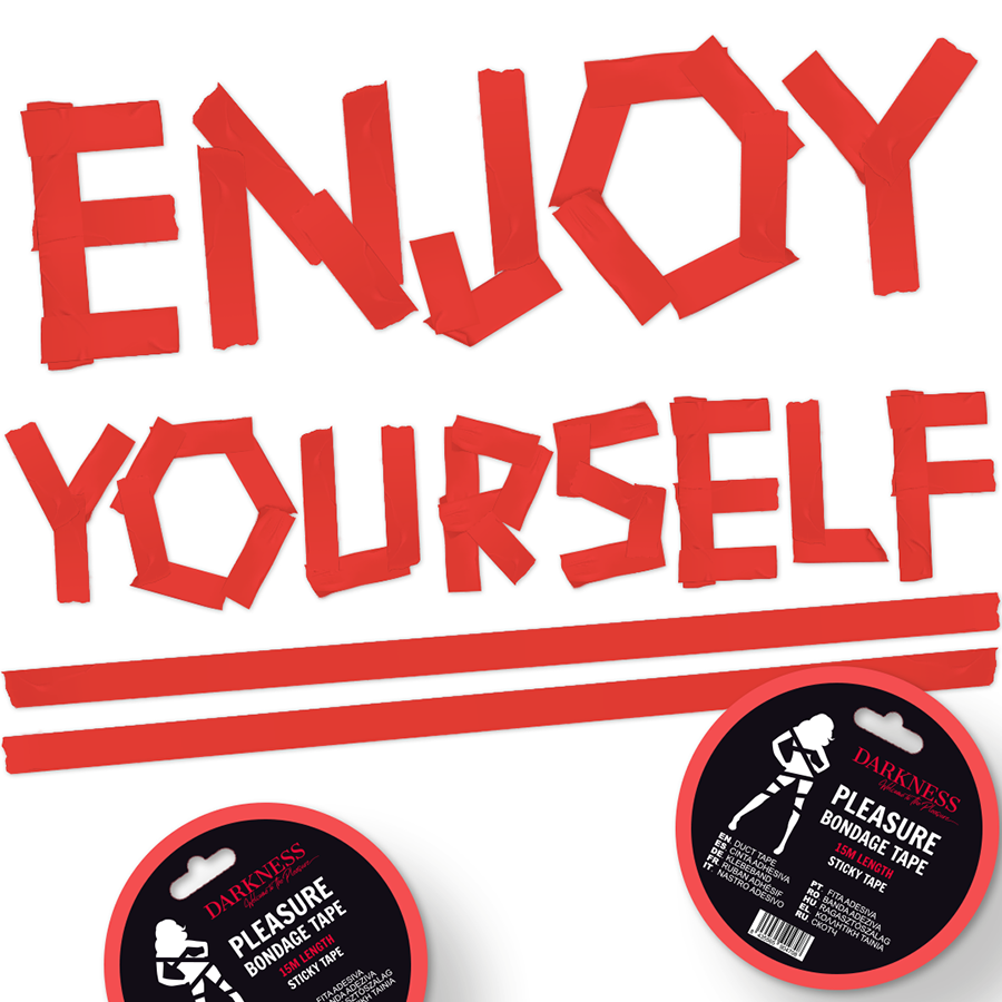 Fascia nastro per legatura costrizione bondage deluxe adesivo rosso 15 mt darkness