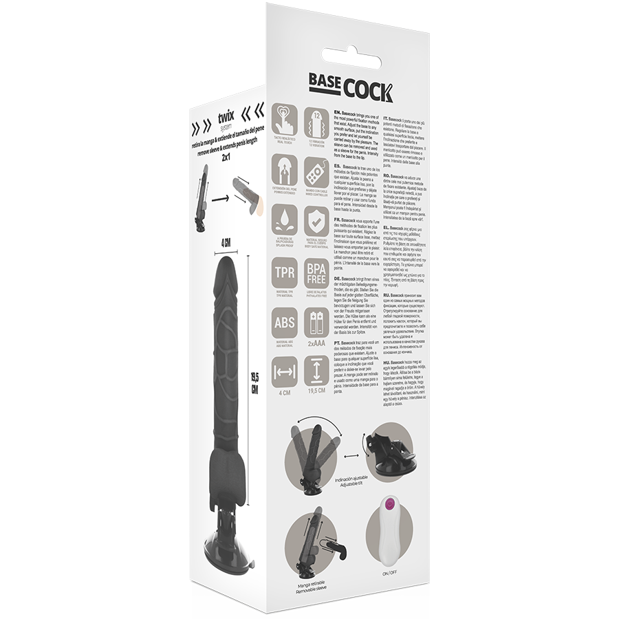Basecock - Realistic Remote Control Vibrator Natural With Testicles 19.5 Cm -O- 4 Cm