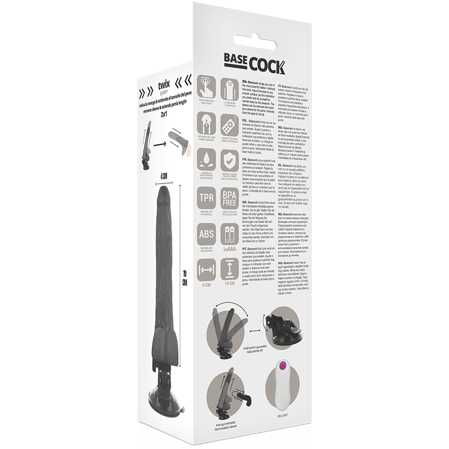 Basecock - Realistic Remote Control Vibrator Natural 19 Cm -O- 4 Cm