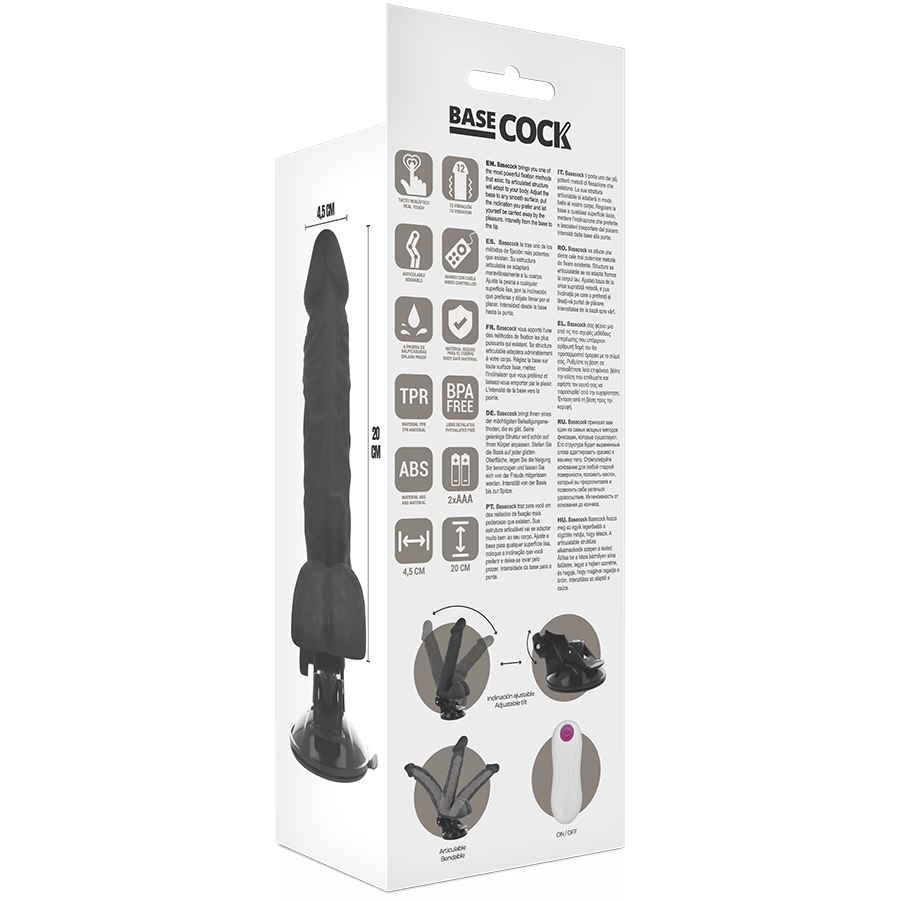 Basecock - Vibrateur Articulé Naturel Télécommande 20 Cm -O- 4,5 Cm