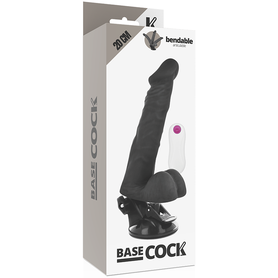 Fallo dildo vibrante realistico con venature su base con telecomando a 12 modalità 20x4,5 cm ideale per superfici lisce Basecock