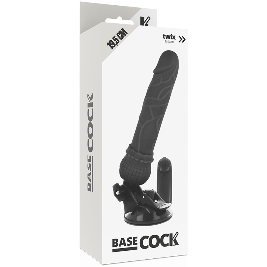 Fallo dildo vibrante realistico 19,5cm 4cm telecomandato flessibile con base a ventosa rimovibile BASECOCK