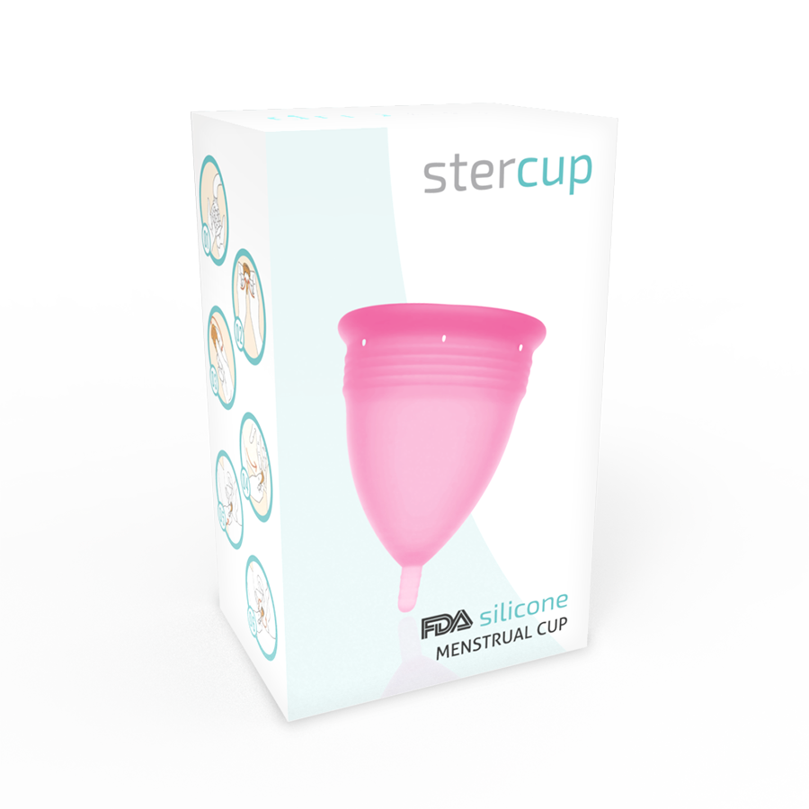 Coppetta mestruale in silicone FDA rosa taglia S comoda igienica ecologica lunga durata senza allergie Stercup