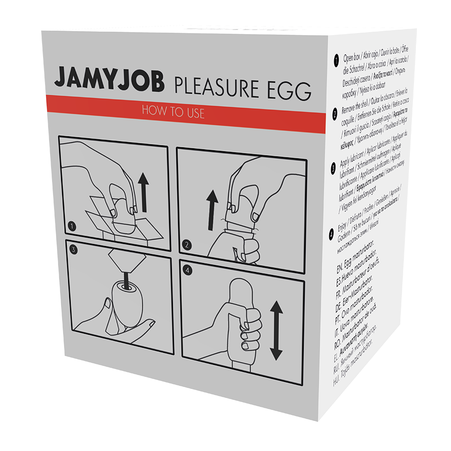 Masturbatore uomo Egg masturbator edizione rossa elastomero medico ipoallergenico con lubrificante naturale discreto Jamyjob