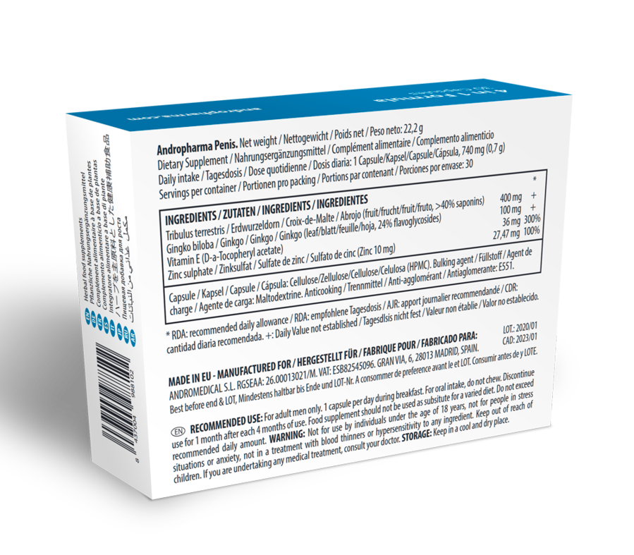 Integratore naturale per l'ingrandimento del pene migliore flusso sanguigno con erbe e vitamine Andro Medical