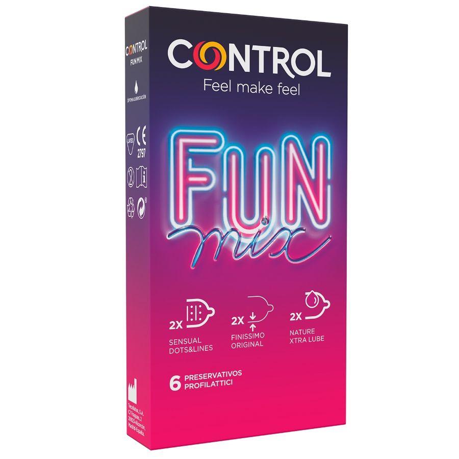 Preservativi mix assortiti con texture ultrasottile extra lubrificati Touch Feel Finissimo XtraLube 6 unità Control Condoms