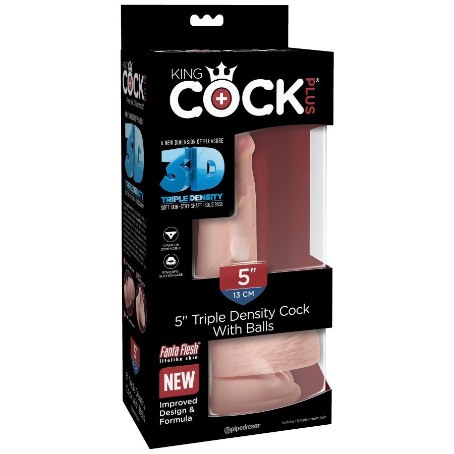 King Cock - Dildo Tripla Densit 13 Cm Con Testicoli