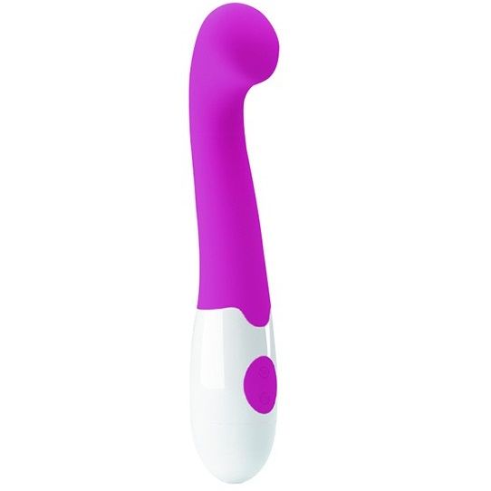 Vibratore ergonomico in silicone alta qualità 30 impulsi vibrazione colori lilla bianco 18x3 cm Pretty Love Flirtation
