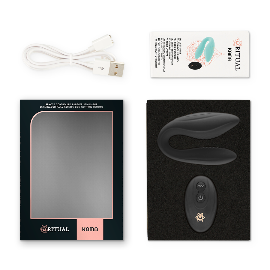 Vibratore di coppia con telecomando ricaricabile in silicone ipoallergenico impermeabile con 10 programmi Rithual