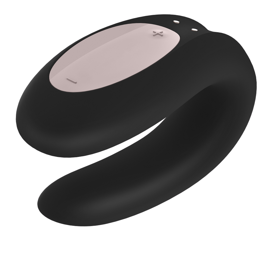 Vibratore di coppia Double Joy nero con app controllabile silicone medico 2 motori impermeabile Satisfyer Connect