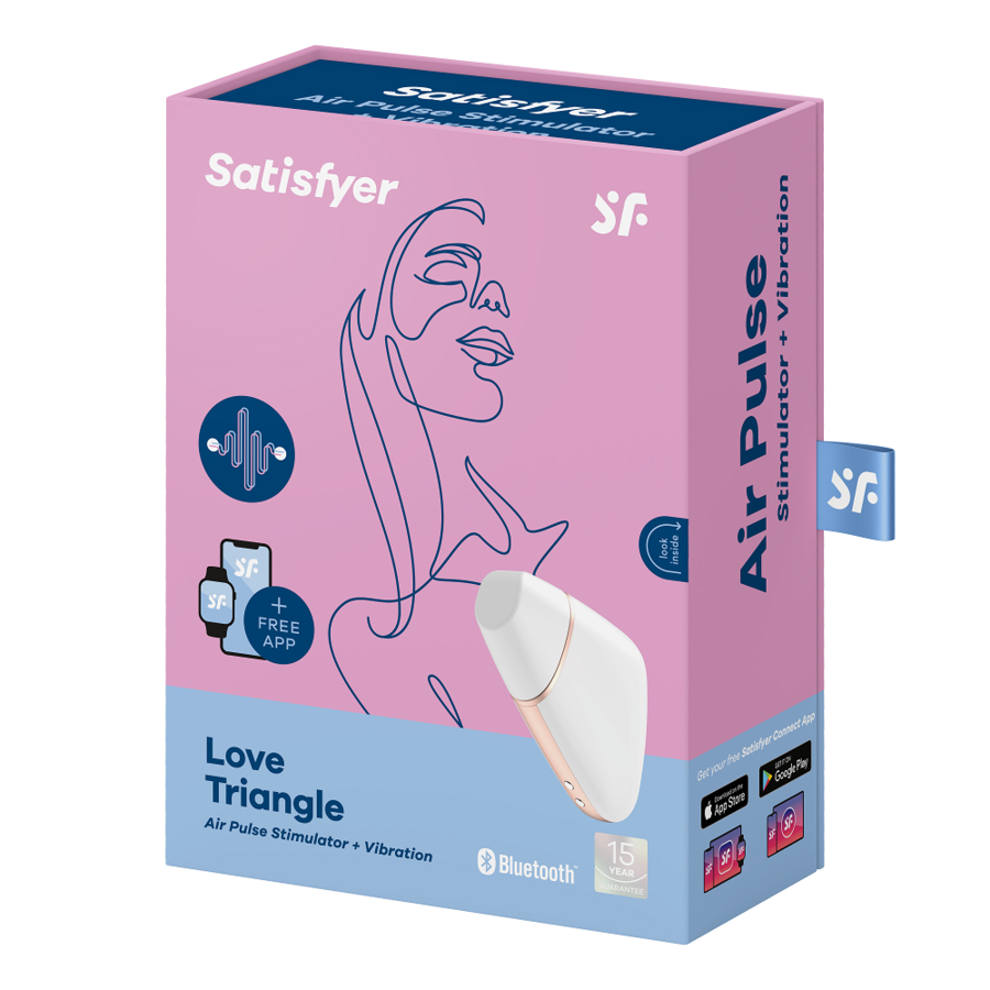 Stimolatore vibratore app intelligente connesso WiFi impermeabile Love Triangle nero silicone ricaricabile Satisfyer Connect