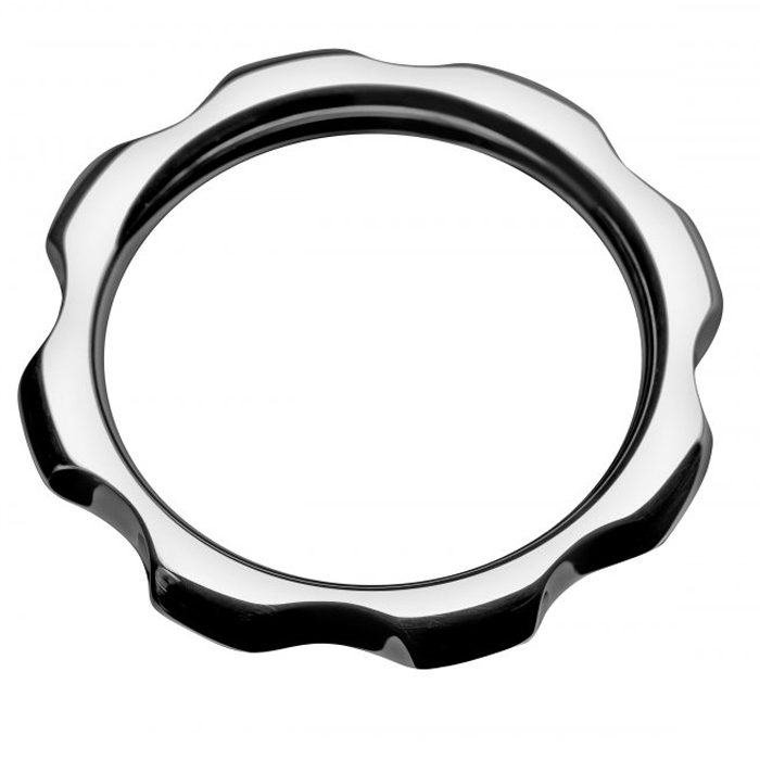 Anello per pene in acciao lucido sagomato design  45mm bdsm 