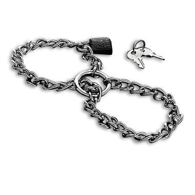 Manette in acciaio a catena regolabile con chiusura a lucchetto bondage 