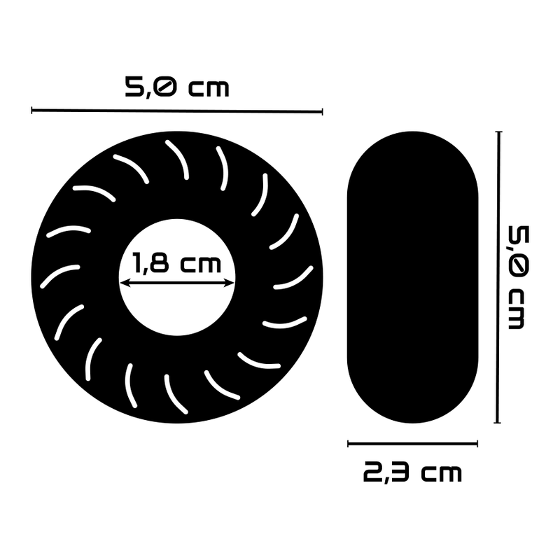 Anello fallico flessibile resistente ipoallergenico 5 cm nero prolunga piacere migliora prestazioni POWERING