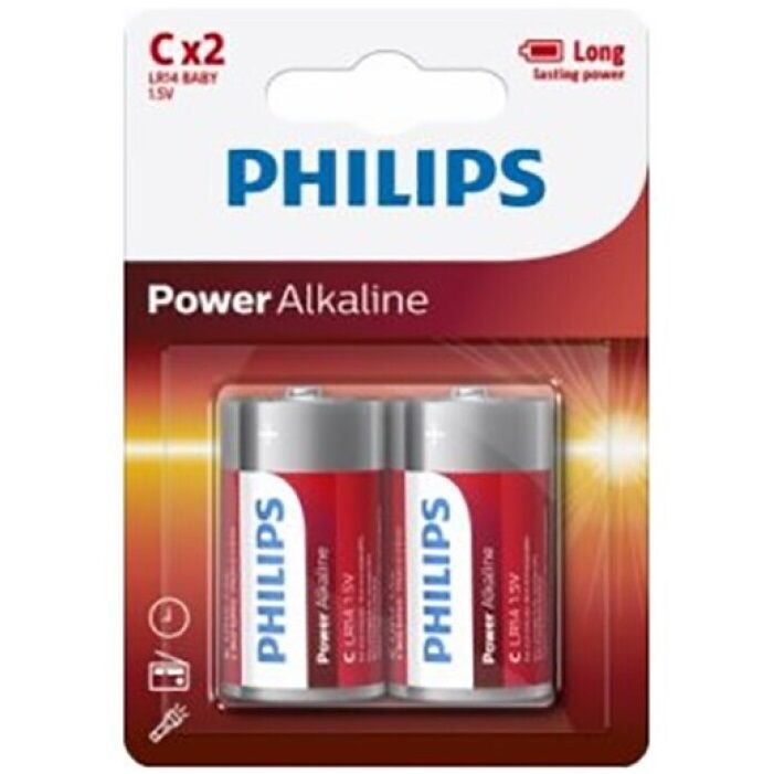 Philips - Power Alkaline Pila C Lr14 Blister * 2