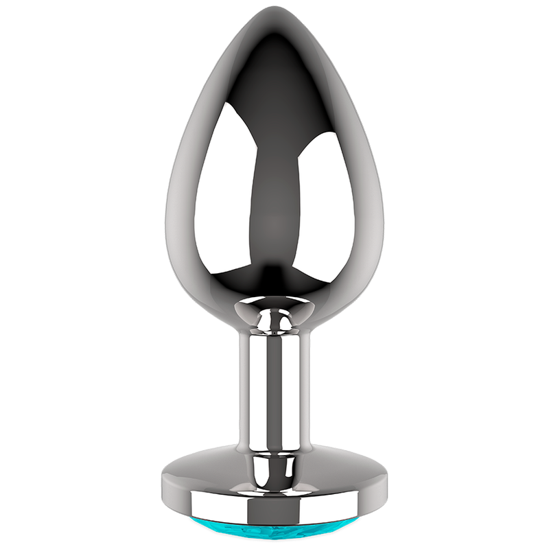 Steel Anal Plug With Sky Blue Diamond 3.5X8Cm Coquette Chic