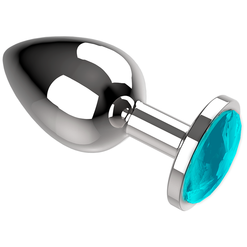 Steel Anal Plug With Sky Blue Diamond 3.5X8Cm Coquette Chic
