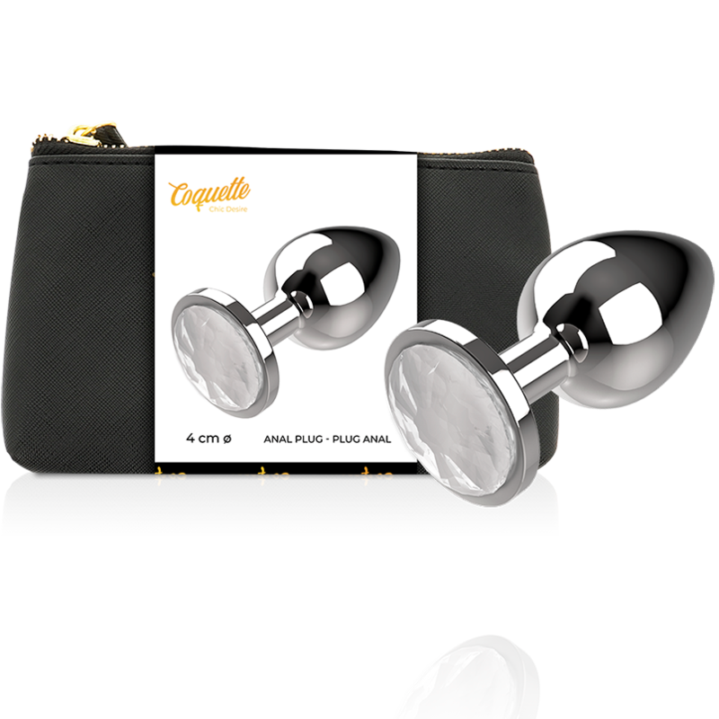 Plug anale in acciao con diamante cristallo 4x9cm coquette chic 