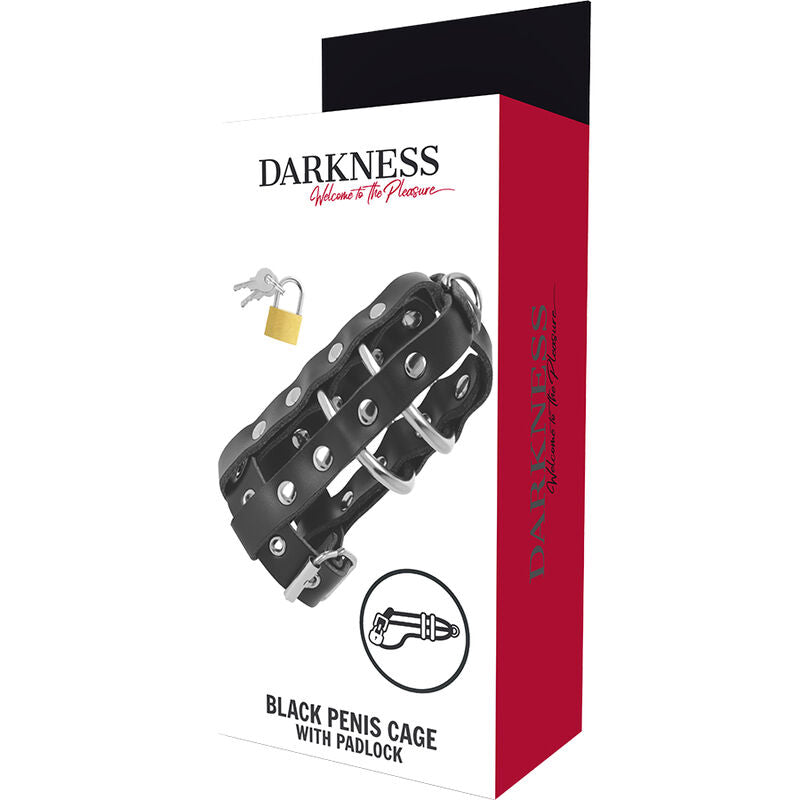 Gabbietta Di Castità In Pelle Con Borchie E Griglia In Acciaio Per Pene Con Lucchetto Fetish Bondage Darkness