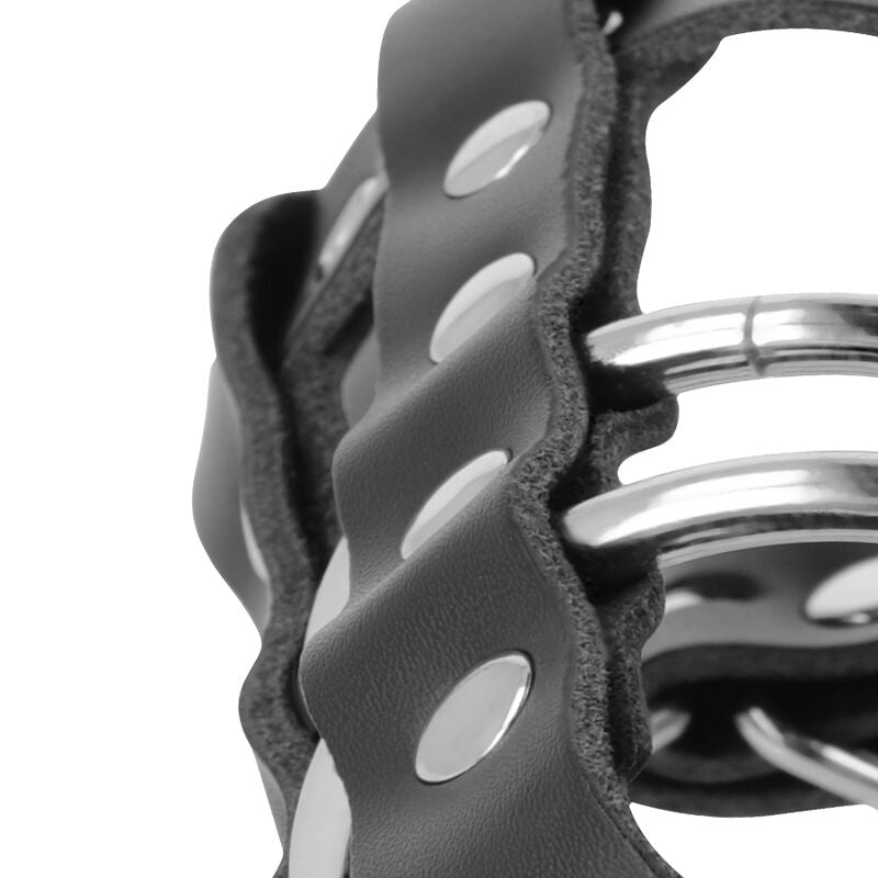 Gabbietta Di Castità In Pelle Con Borchie E Griglia In Acciaio Per Pene Con Lucchetto Fetish Bondage Darkness