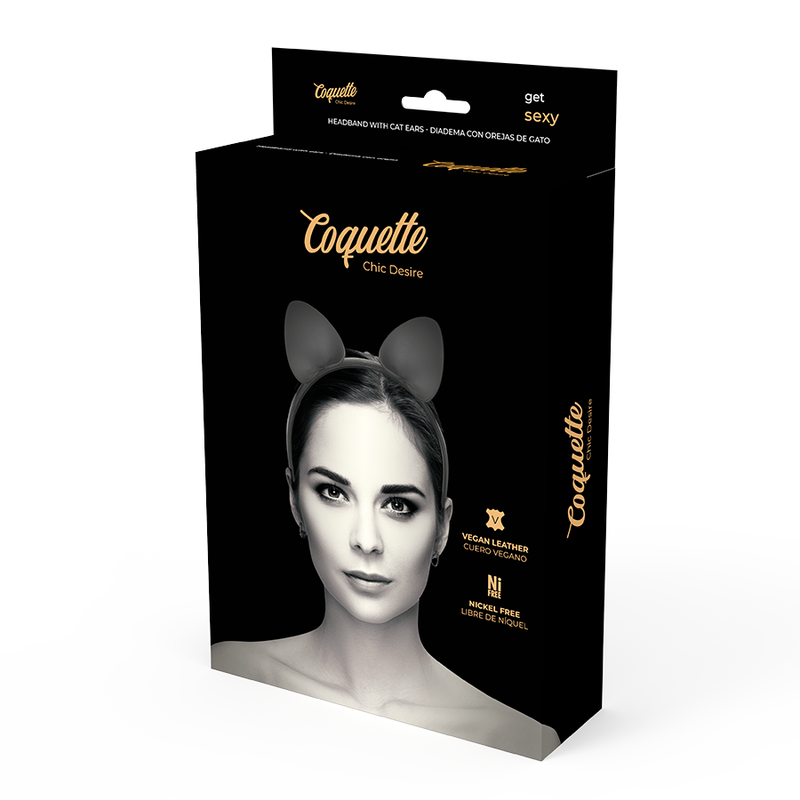 Fascia orecchie di gatto in pelle vegana originale ideale per completare lingerie Coquette Accessories