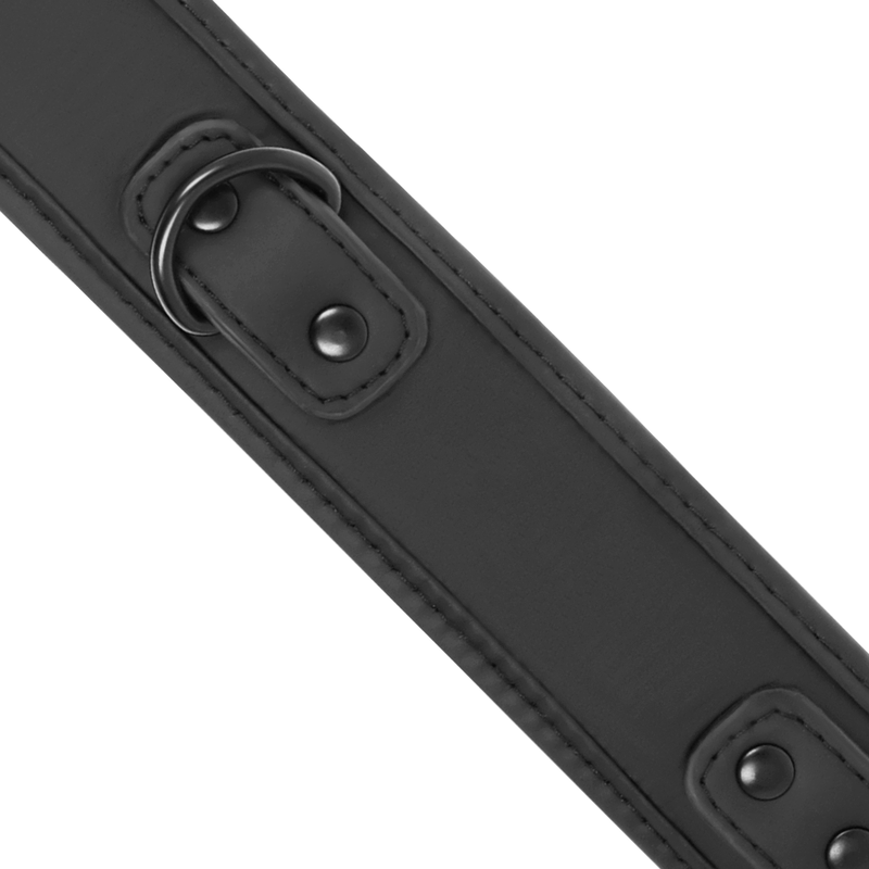 Collare regolabile in neoprene da sottomissione con catena da passeggio bondage