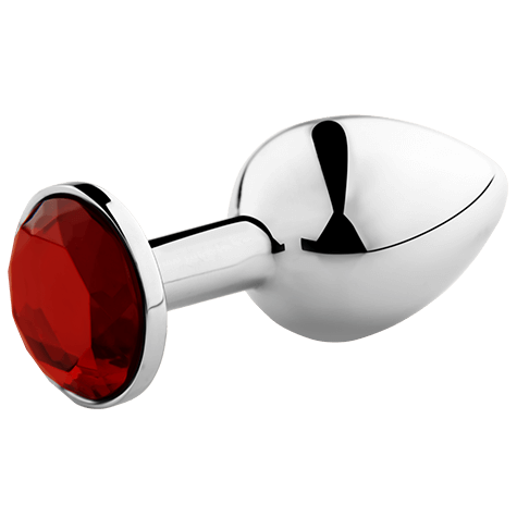 Plug anale in alluminio con testa color diamante rosso S secreatplay