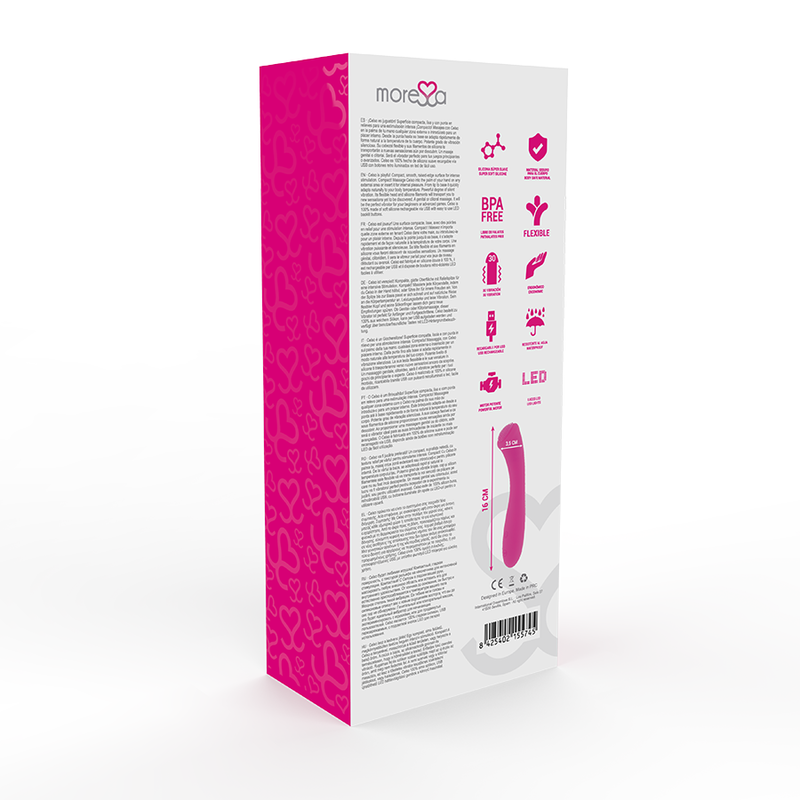 Vibratore silicone medico ricaricabile impermeabile con 30 modalità vibrazione e LED per stimolazione MORESSA