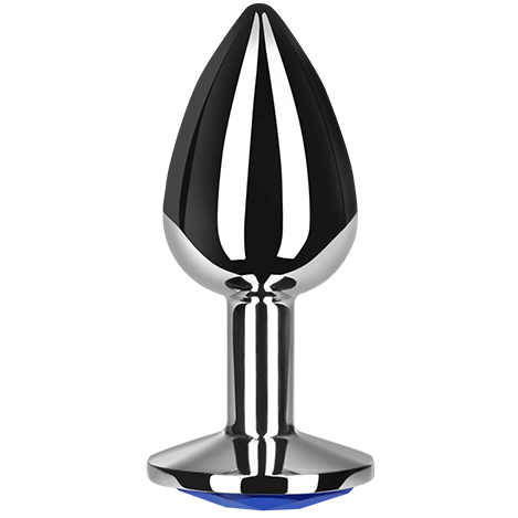 Plug anale in alluminio con testa color diamante azzurro S secreatplay