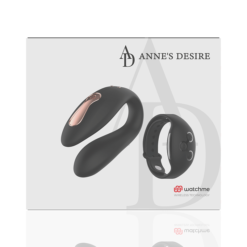 Vibratore dual pleasure nero gioco di coppia controllo con orologio watchme controllo remoto 7 modalità silicone impermeabile ANNE'S DESIRE