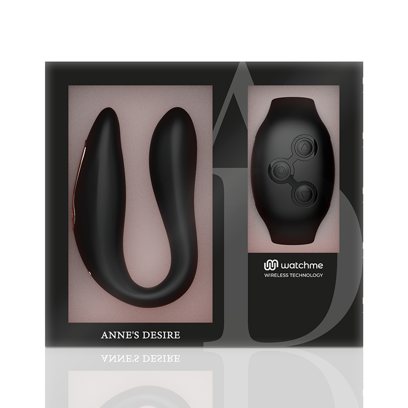 Vibratore dual pleasure nero gioco di coppia controllo con orologio watchme controllo remoto 7 modalità silicone impermeabile ANNE'S DESIRE