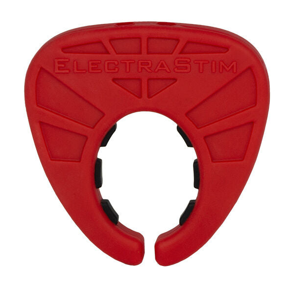 Anello fallico stimolante con elettrostimolazione comfort silicone nero rosso per giochi sessuali coppia masturbazione electrastim