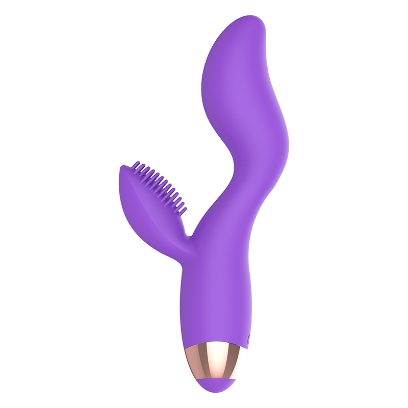 Vibratore ricaricabile doppio motore silicone sicuro stimolazione clitoride flessibile 10 modalità Womanvibe