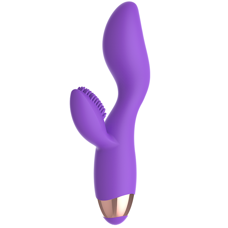 Vibratore ricaricabile doppio motore silicone sicuro stimolazione clitoride flessibile 10 modalità Womanvibe
