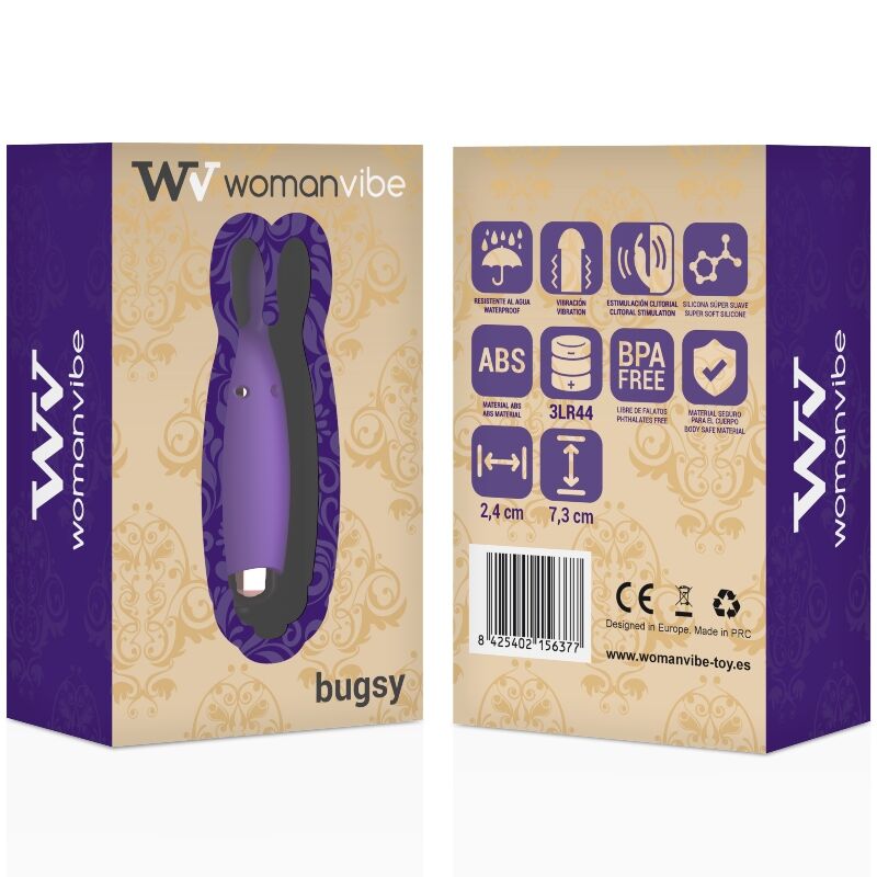 Stimolatore clitoride Bugsy silicone ipoallergenico design ergonomico silenzioso e discreto Womanvibe