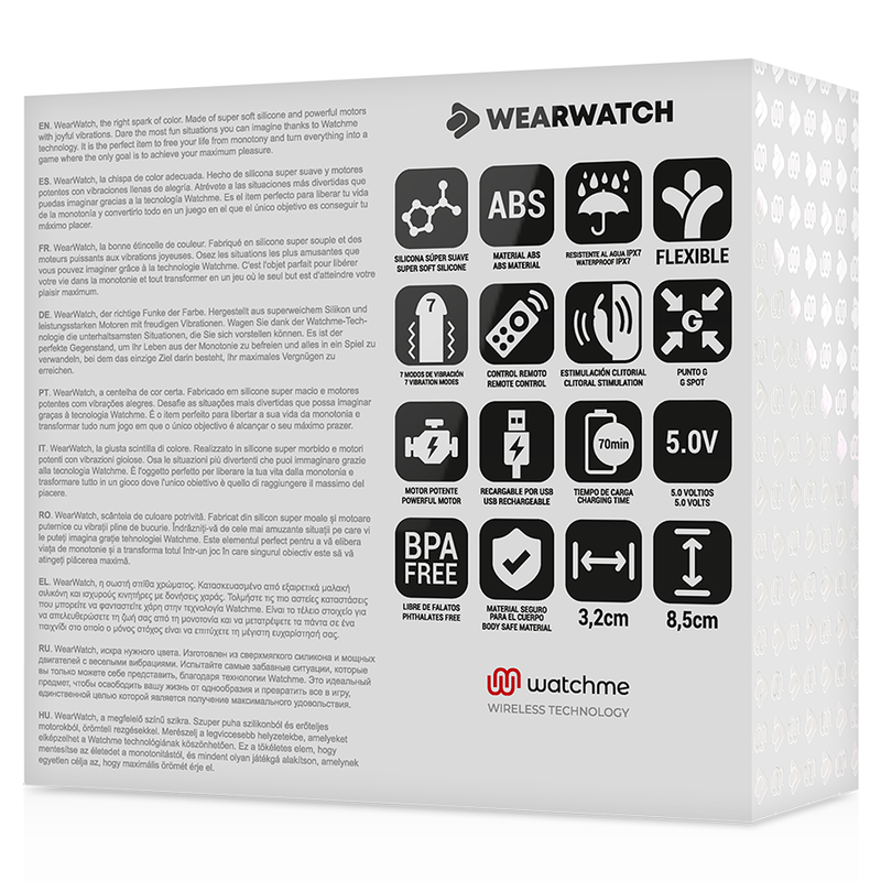 Wearwatch - Watchme Vibratore A Doppia Tecnologia Fucsia / Neve