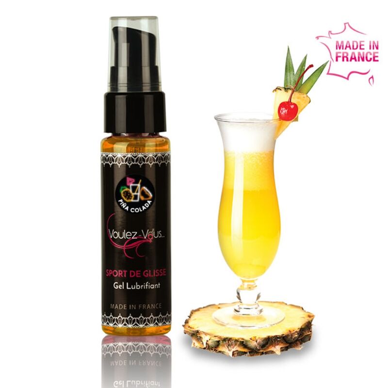 Lubrificante a base d'acqua gusto pina colada senza parabeni compatibile con preservativi 35ml Voulez-Vous
